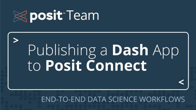 How to deploy a Dash application from VS Code to Posit Connect