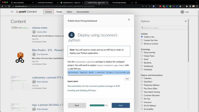 Deploying a Python application with Posit Connect